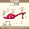 CUSHIONAIRE Malta Strappy Kitten Heels for Women, Dressy Open Toe Low Heel Sandals with Memory Foam Comfort(Fuchsia)