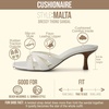 CUSHIONAIRE Malta Strappy Kitten Heels for Women, Dressy Open Toe Low Heel Sandals with Memory Foam Comfort(Ivory Smooth)