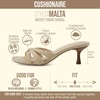 CUSHIONAIRE Malta Strappy Kitten Heels for Women, Dressy Open Toe Low Heel Sandals with Memory Foam Comfort(Taupe)