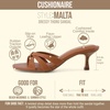 CUSHIONAIRE Malta Strappy Kitten Heels for Women, Dressy Open Toe Low Heel Sandals with Memory Foam Comfort(Whiskey Smooth)