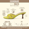CUSHIONAIRE Malta Strappy Kitten Heels for Women, Dressy Open Toe Low Heel Sandals with Memory Foam Comfort(Yellow)