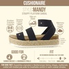 CUSHIONAIRE Mandy Strappy Espadrille Platform Sandals for Women with Low Wedge Heel(Black)