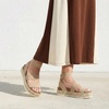 CUSHIONAIRE Mandy Strappy Espadrille Platform Sandals for Women with Low Wedge Heel(Nude)