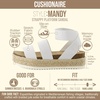 CUSHIONAIRE Mandy Strappy Espadrille Platform Sandals for Women with Low Wedge Heel(White)