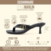 CUSHIONAIRE Marlin Low Kitten Heels for Women, Thong Style Dressy Heeled Womens Sandals with Adjustable Buckle Closure(Black)