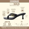 CUSHIONAIRE Marlin Low Kitten Heels for Women, Thong Style Dressy Heeled Womens Sandals with Adjustable Buckle Closure(Black Croco)