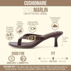 CUSHIONAIRE Marlin Low Kitten Heels for Women, Thong Style Dressy Heeled Womens Sandals with Adjustable Buckle Closure(Chocolate Croco)