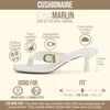 CUSHIONAIRE Marlin Low Kitten Heels for Women, Thong Style Dressy Heeled Womens Sandals with Adjustable Buckle Closure(Ivory)