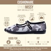 CUSHIONAIRE Missy Mary Jane Ballet Flats for Women, Breathable Lightweight Womens Flats with Adjustable Buckle and Cushioned Memory Foam(Black/Cow)
