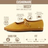 CUSHIONAIRE Missy Mary Jane Ballet Flats for Women, Breathable Lightweight Womens Flats with Adjustable Buckle and Cushioned Memory Foam(Mustard/Brown)