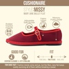 CUSHIONAIRE Missy Mary Jane Ballet Flats for Women, Breathable Lightweight Womens Flats with Adjustable Buckle and Cushioned Memory Foam(Red/Red)