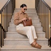 CUSHIONAIRE Monet Woven Mary Jane Flats for Women, Comfortable Ballet Flats with Adjustable Gold-Tone Buckle Strap and Memory Foam Cushioning(Brown)