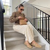 CUSHIONAIRE Monet Woven Mary Jane Flats for Women, Comfortable Ballet Flats with Adjustable Gold-Tone Buckle Strap and Memory Foam Cushioning(Tan)