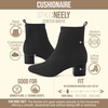 CUSHIONAIRE Neely Sock Booties for Women, Stretch Knit Block Heel Womens Boots with Memory Foam for All-Day Comfort and Style(Black)