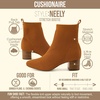 CUSHIONAIRE Neely Sock Booties for Women, Stretch Knit Block Heel Womens Boots with Memory Foam for All-Day Comfort and Style(Tan)