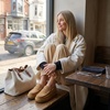 CUSHIONAIRE Ollie Cozy Genuine Suede Clogs for Women, Comfortable Slip-On Mule Loafers with Faux Fur Lining, Memory Foam Cushioning and Durable Rubber Sole(Chestnut)