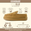 CUSHIONAIRE Ollie Cozy Genuine Suede Clogs for Women, Comfortable Slip-On Mule Loafers with Faux Fur Lining, Memory Foam Cushioning and Durable Rubber Sole(Chestnut)