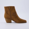 CUSHIONAIRE Outlaw Cowboy Boots for Women, Western Ankle Booties(Brown)