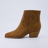 CUSHIONAIRE Outlaw Cowboy Boots for Women, Western Ankle Booties(Brown)