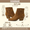 CUSHIONAIRE Outlaw Cowboy Boots for Women, Western Ankle Booties(Brown)
