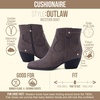 CUSHIONAIRE Outlaw Cowboy Boots for Women, Western Ankle Booties(Grey)