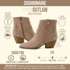 CUSHIONAIRE Outlaw Cowboy Boots for Women, Western Ankle Booties(Taupe)