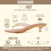 CUSHIONAIRE Riot Jelly Thong Kitten Heels for Women(Mocha)