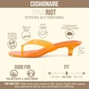 CUSHIONAIRE Riot Jelly Thong Kitten Heels for Women(Orange)