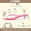 CUSHIONAIRE Riot Jelly Thong Kitten Heels for Women(Pink)