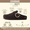 CUSHIONAIRE Rusty Genuine Leather Clogs for Women, Comfortable Slip On Womens Shoes with Adjustable Buckle and Soft Memory Foam(Chocolate)