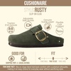 CUSHIONAIRE Rusty Genuine Leather Clogs for Women, Comfortable Slip On Womens Shoes with Adjustable Buckle and Soft Memory Foam(Khaki)