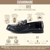 CUSHIONAIRE Rye Kids Dress Shoes Penny Loafers for Kids with Charm Chain(Black Patent)