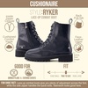 CUSHIONAIRE Ryker Vegan Leather Combat Boots for Women with Side Zipper(Black)