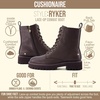 CUSHIONAIRE Ryker Vegan Leather Combat Boots for Women with Side Zipper(Brown)