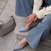 CUSHIONAIRE Saby Slingback Kitten Heels for Women, Pointed Toe Pumps with Adjustable Ankle Strap for Casual Dressy Wear(Blue Microsuede)