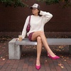 CUSHIONAIRE Saby Slingback Kitten Heels for Women, Pointed Toe Pumps with Adjustable Ankle Strap for Casual Dressy Wear(Fuchsia Microsuede)