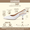 CUSHIONAIRE Saby Slingback Kitten Heels for Women, Pointed Toe Pumps with Adjustable Ankle Strap for Casual Dressy Wear(Ivory Smooth)