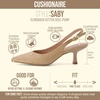 CUSHIONAIRE Saby Slingback Kitten Heels for Women, Pointed Toe Pumps with Adjustable Ankle Strap for Casual Dressy Wear(Light Tan Microsuede)