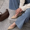 CUSHIONAIRE Saby Slingback Kitten Heels for Women, Pointed Toe Pumps with Adjustable Ankle Strap for Casual Dressy Wear(Light Tan Microsuede)