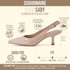 CUSHIONAIRE Saby Slingback Kitten Heels for Women, Pointed Toe Pumps with Adjustable Ankle Strap for Casual Dressy Wear(Nude)