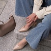 CUSHIONAIRE Saby Slingback Kitten Heels for Women, Pointed Toe Pumps with Adjustable Ankle Strap for Casual Dressy Wear(Nude)