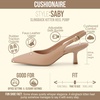 CUSHIONAIRE Saby Slingback Kitten Heels for Women, Pointed Toe Pumps with Adjustable Ankle Strap for Casual Dressy Wear(Nude Smooth)