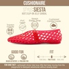 CUSHIONAIRE Siesta Girls Jelly Sandals, Lattice Cut-Out Ballet Flats for Girls, Flexible Slip On Beach Shoes(Red)