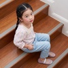 CUSHIONAIRE Siesta Girls Jelly Sandals, Lattice Cut-Out Ballet Flats for Girls, Flexible Slip On Beach Shoes(Sparkle)