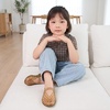 CUSHIONAIRE Siesta Girls Jelly Sandals, Lattice Cut-Out Ballet Flats for Girls, Flexible Slip On Beach Shoes(Tan)