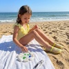 CUSHIONAIRE Siesta Girls Jelly Sandals, Lattice Cut-Out Ballet Flats for Girls, Flexible Slip On Beach Shoes(Yellow)