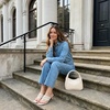 CUSHIONAIRE Spryte Flared Kitten Heels for Women, Square Toe Thong Heeled Sandals with Woven Braided Strap and Slip On Mule Style(Bone)