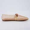 CUSHIONAIRE Sugar Jelly Flats for Women, Embellished Vamp Strap Jelly Shoes(Mocha)