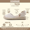 CUSHIONAIRE Talisa Espadrilles for Women, Closed Toe Wedge Sandal with Elastic Ankle Strap and Jute Wrapped Sole(Beige)