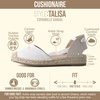 CUSHIONAIRE Talisa Espadrilles for Women, Closed Toe Wedge Sandal with Elastic Ankle Strap and Jute Wrapped Sole(Ivory)